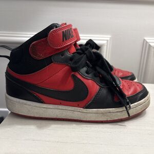 Nike Court Borough Mid 2 Sneakers – Red & Black – Big Kids Size 4Y